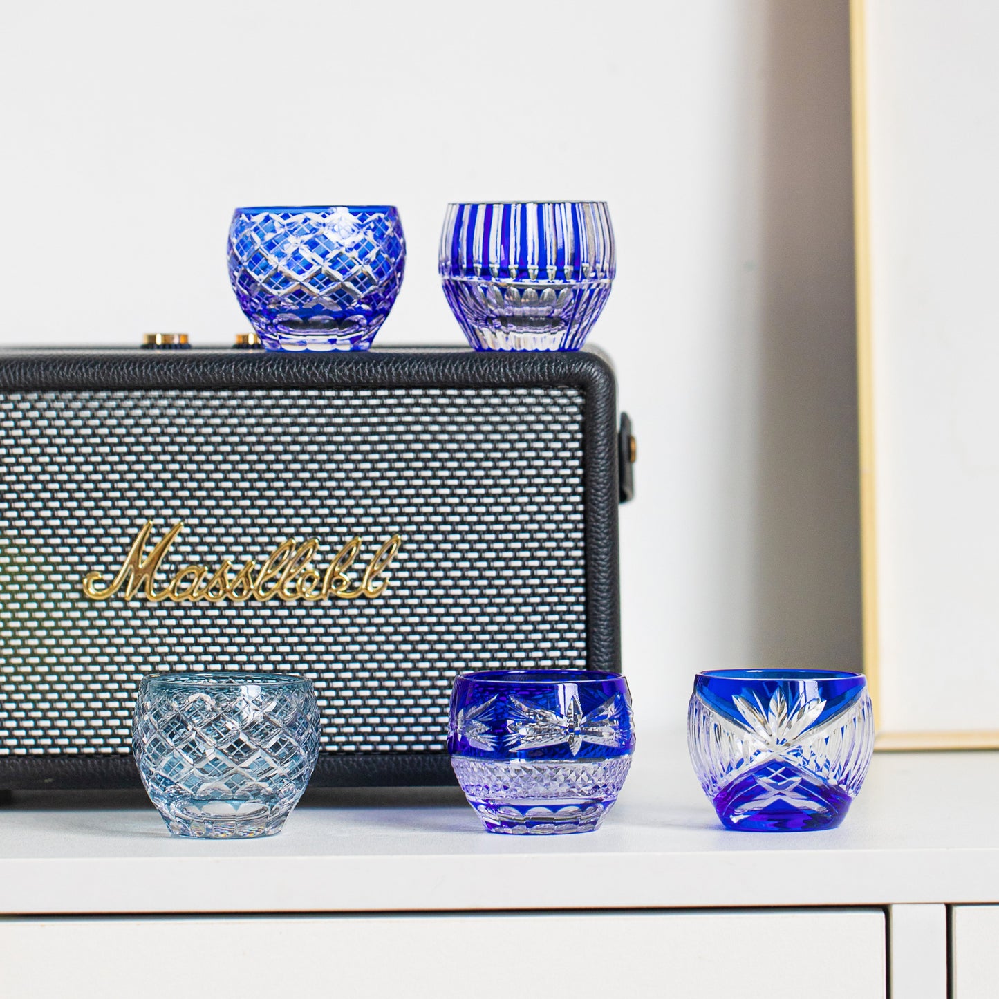 Sake Glass Ruri Ochoko | Edo Kiriko Blue Hand-Cut Collection 5 Styles