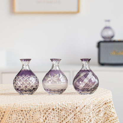 Sake Flagon Edo Kiriko Murasaki Crystal | Yugiri Collection