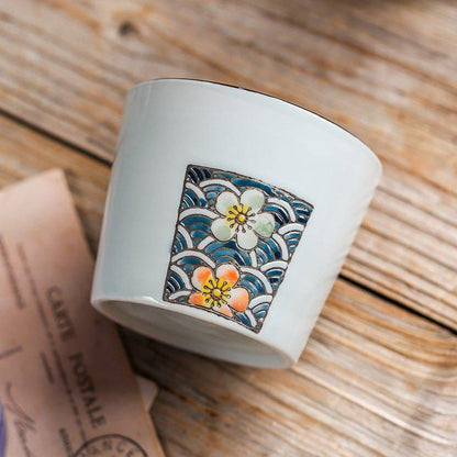 Guinomi Tea Cup Japanese Handcrafted Ceramic Glazed Tea Ceremony Cup Multiple Patterns