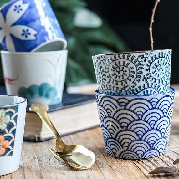 Guinomi Tea Cup Japanese Handcrafted Ceramic Glazed Tea Ceremony Cup Multiple Patterns