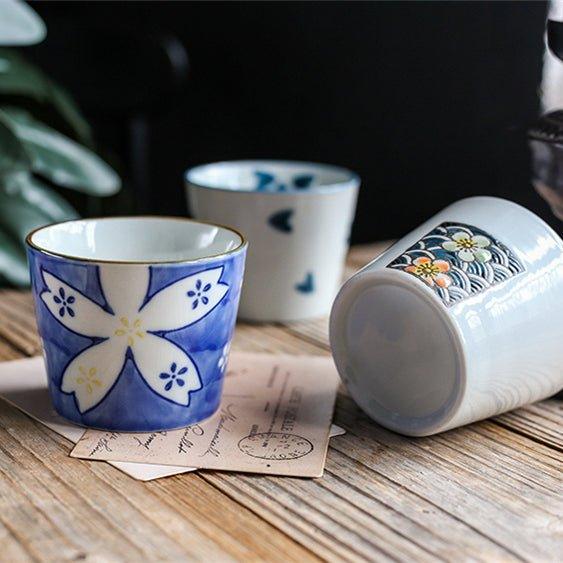 Guinomi Tea Cup Japanese Handcrafted Ceramic Glazed Tea Ceremony Cup Multiple Patterns