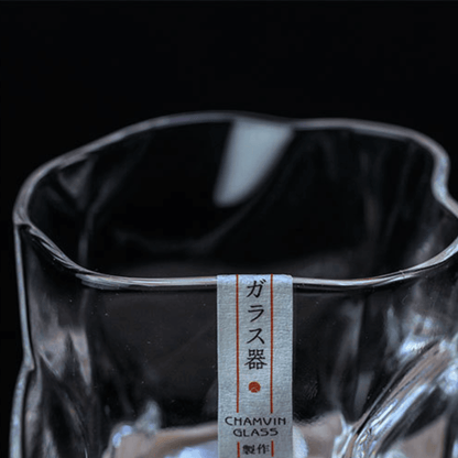 Whiskey Glass Edo Kiriko Crumple Body Japanese Hand-Cut Wooden Box
