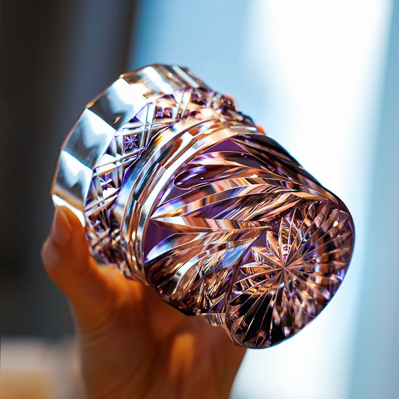 Whiskey Glass Violet Kaze – Edo Kiriko Handcrafted Crystal