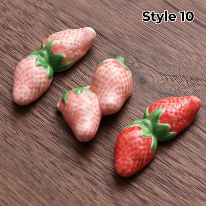 Chopstick Rest Ceramic Handcrafted Animal Fruit Design Japanese Table Decor Set of 3 Cute Chopstick Holder