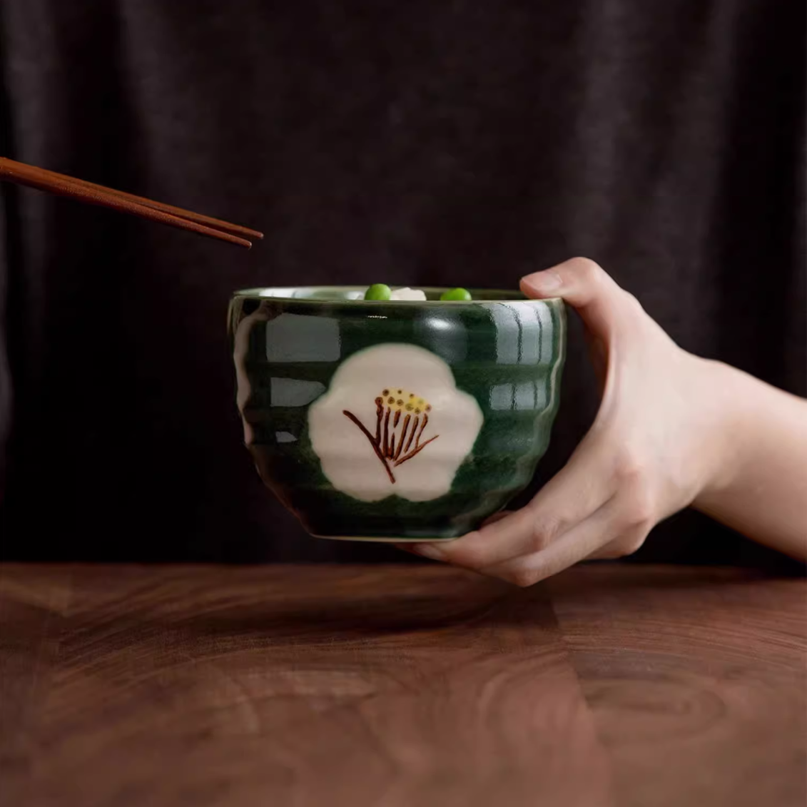 Ceramic Bowl Set of 2 – Mino Ware Hand-Painted Couple Gift