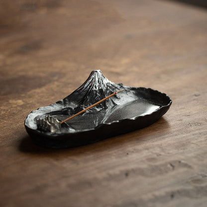 Incense Holder Mount Fuji Tin | Sakasa Fuji Handcrafted