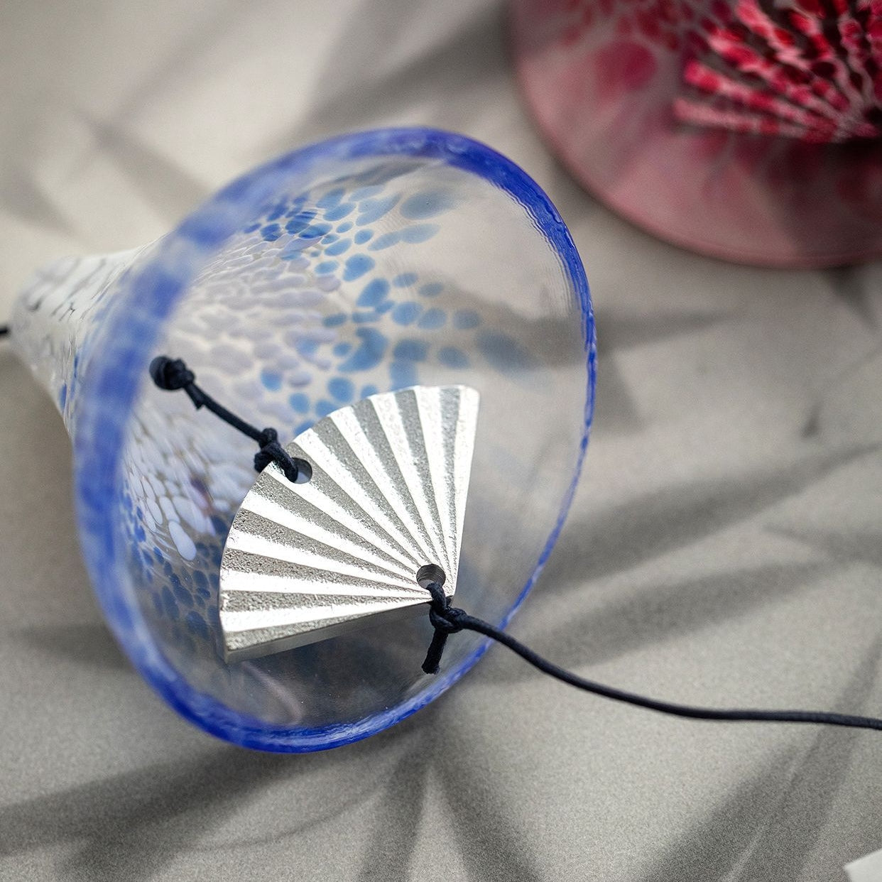 Glass Wind Chime Handcrafted Japanese Aderia Hand-Blown Hand-Painted Furin Home Decor Gift Made in Japan