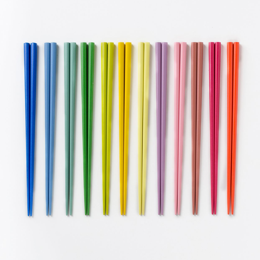 Chopsticks Set of 12 | Rainbow Anti-Slip Wooden Japanese Chopsticks