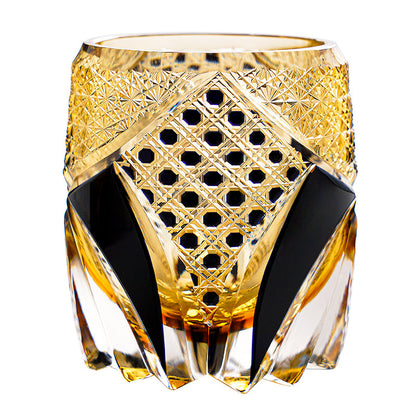 Whiskey Glass Edo Kiriko Imperial Dark Knight | Gold & Black Crystal