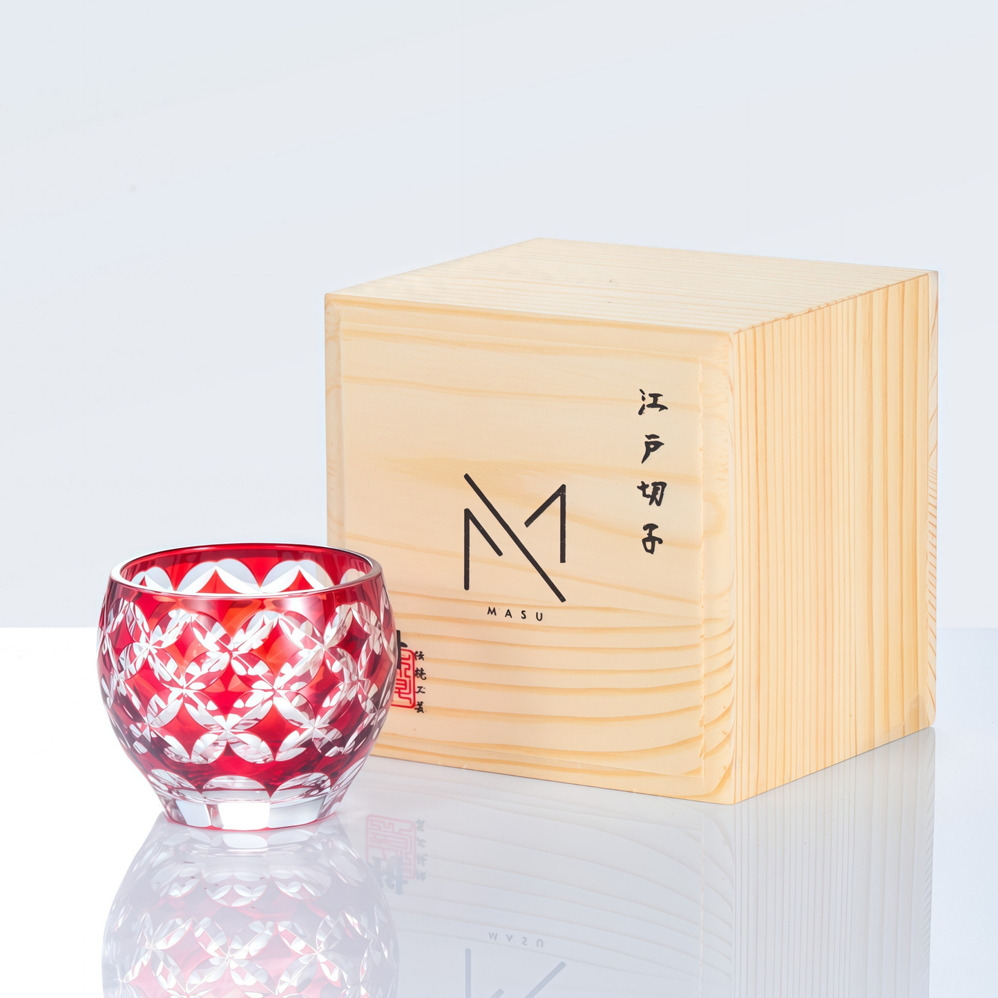 Sake Cup Edo Kiriko Hikari-no-Ha Guinomi Hand-Cut Crystal | Japanese Artisan Glassware