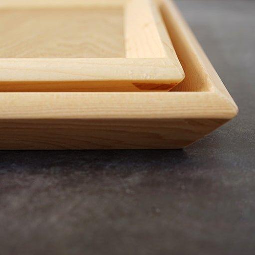 Japanese Solid Wood Tray – Rectangular Natural Serving Display
