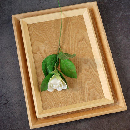 Japanese Solid Wood Tray – Rectangular Natural Serving Display