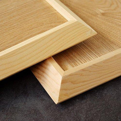 Japanese Solid Wood Tray – Rectangular Natural Serving Display