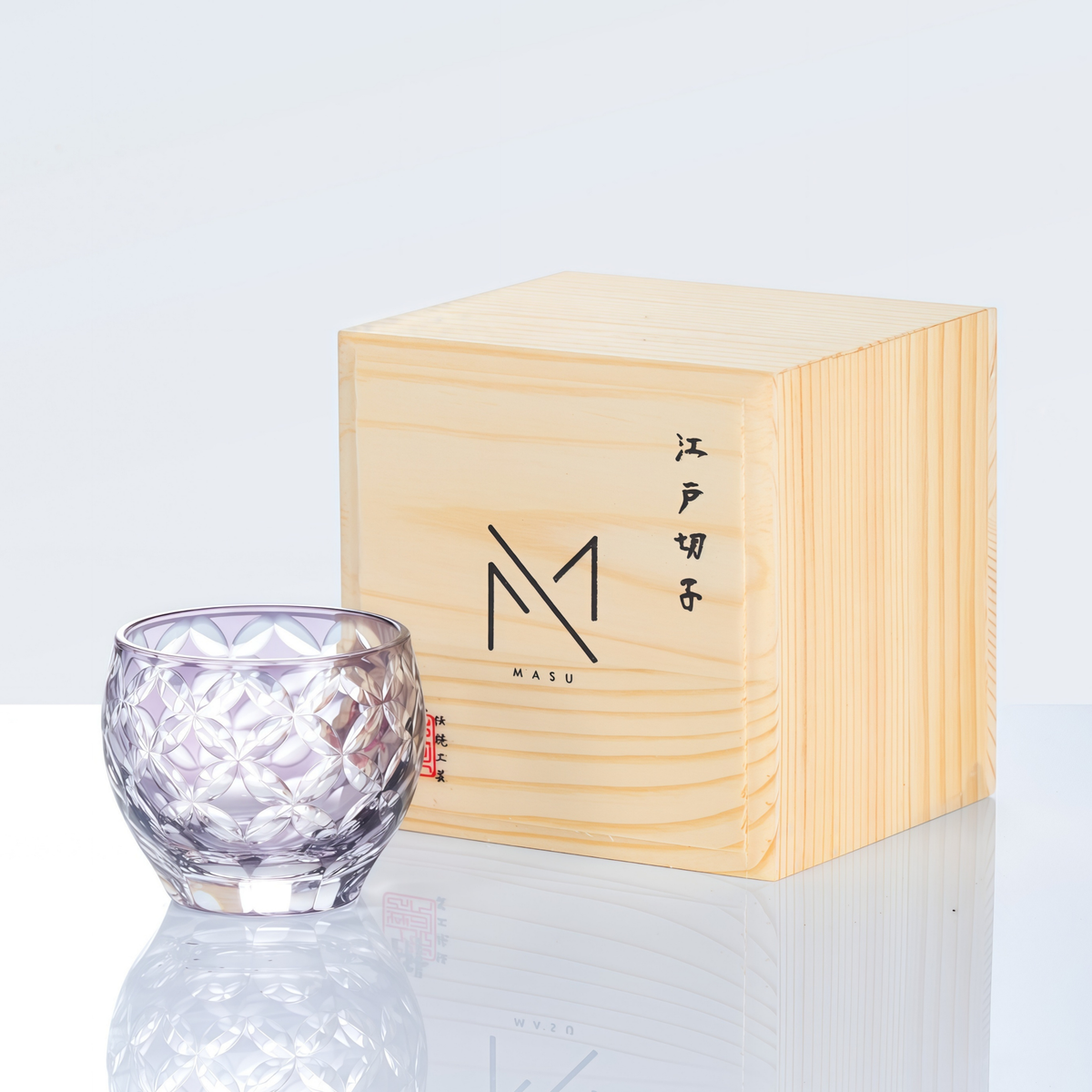 Sake Cup Edo Kiriko Hikari-no-Ha Guinomi Hand-Cut Crystal | Japanese Artisan Glassware