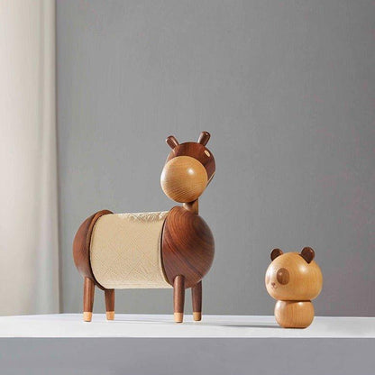 Toilet Paper Holder Wood Animal Shape Adjustable Handcrafted