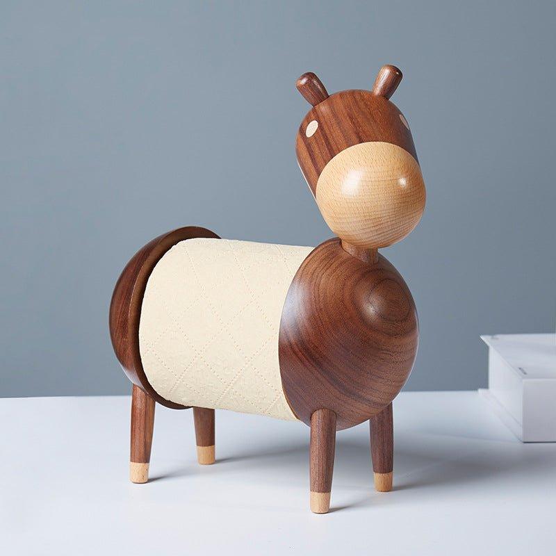 Toilet Paper Holder Wood Animal Shape Adjustable Handcrafted