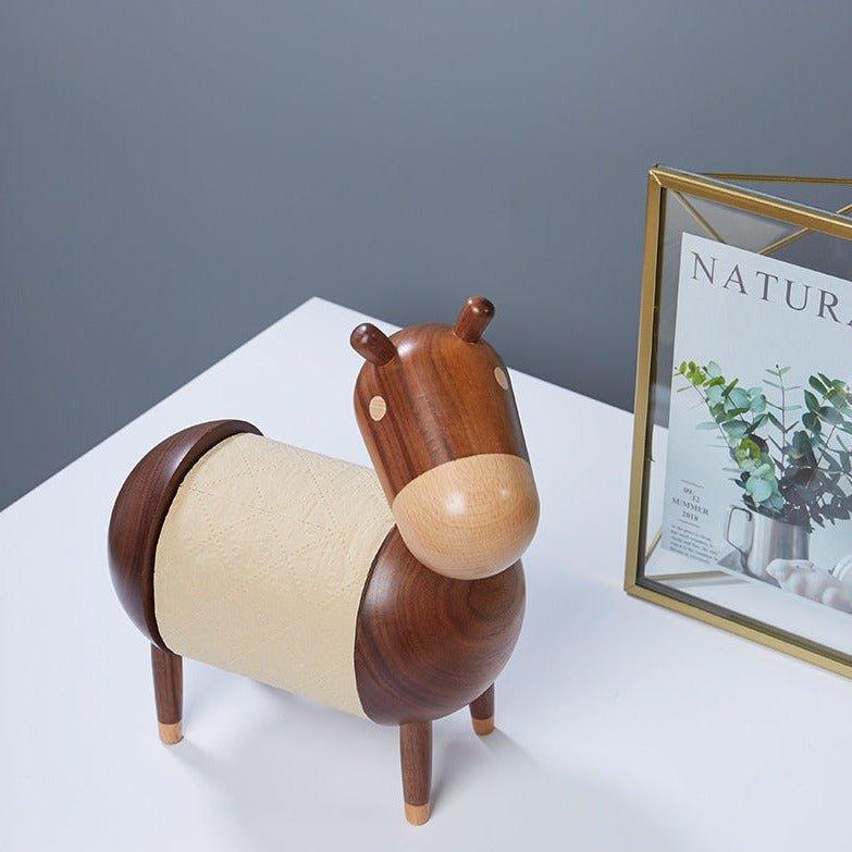 Toilet Paper Holder Wood Animal Shape Adjustable Handcrafted