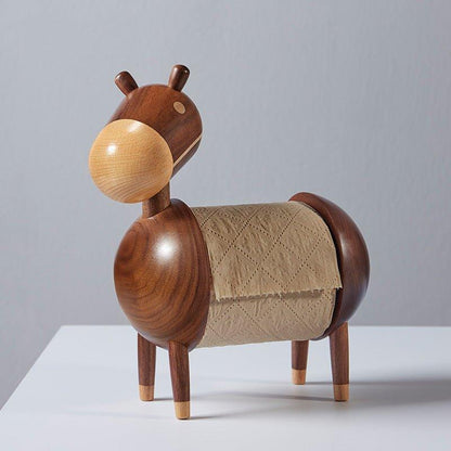 Toilet Paper Holder Wood Animal Shape Adjustable Handcrafted