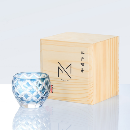 Sake Cup Edo Kiriko Hikari-no-Ha Guinomi Hand-Cut Crystal | Japanese Artisan Glassware