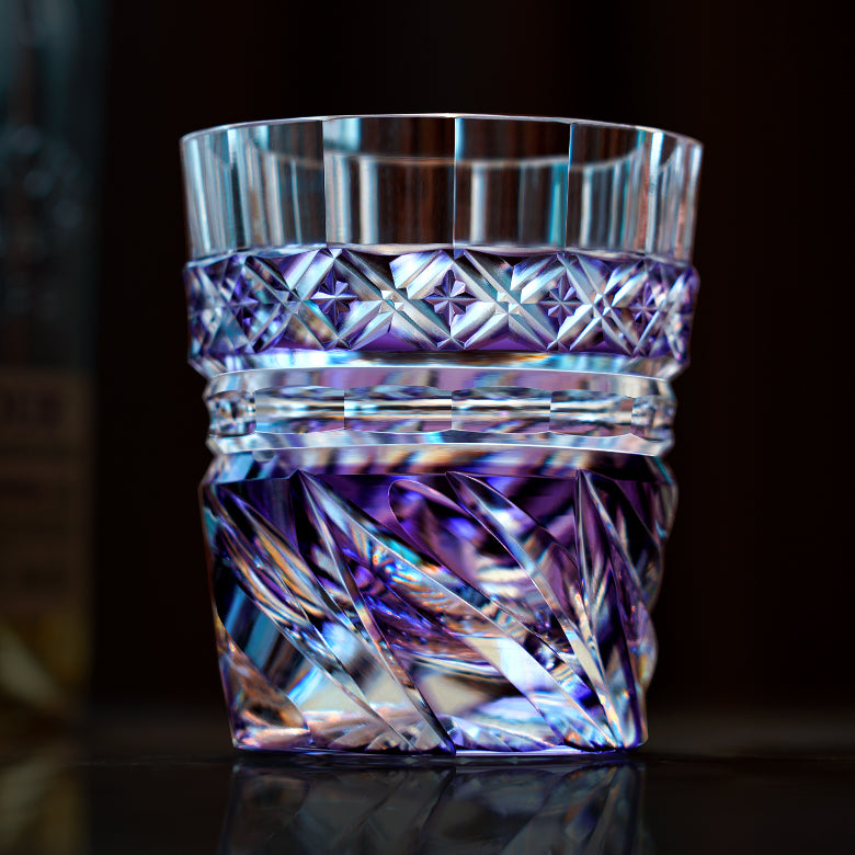 Whiskey Glass Violet Kaze – Edo Kiriko Handcrafted Crystal