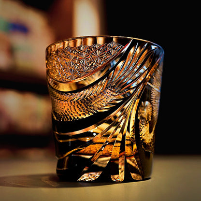 Crystal Whiskey Glass Soaring Dragon – Edo Kiriko Handcrafted