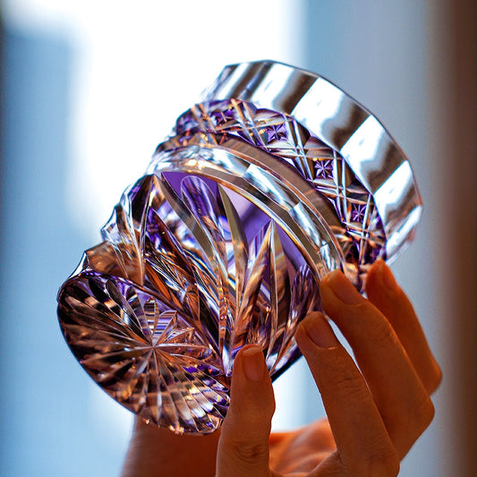 Whiskey Glass Violet Kaze – Edo Kiriko Handcrafted Crystal