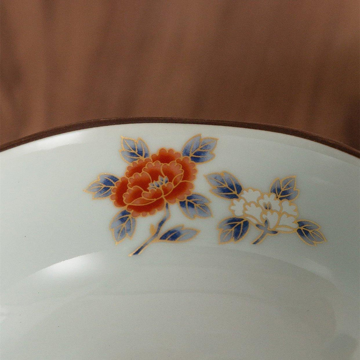 Bowl Set of 5 | Japanese Mino Ware Octagonal Court Brocade Ceramic Bowls