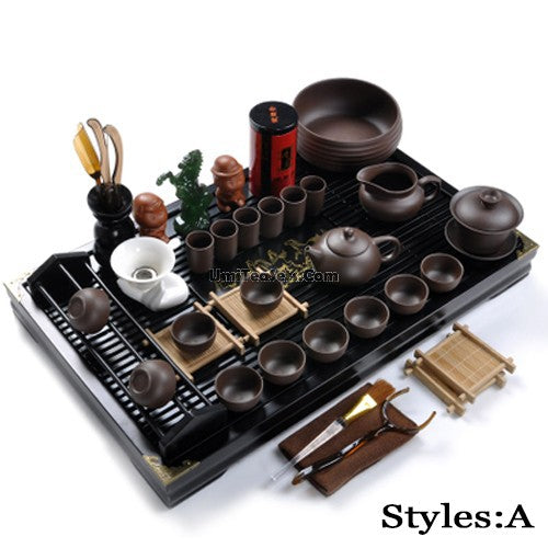 Gongfu Tea Set Purple Clay Complete with Tea Tray 25-Piece