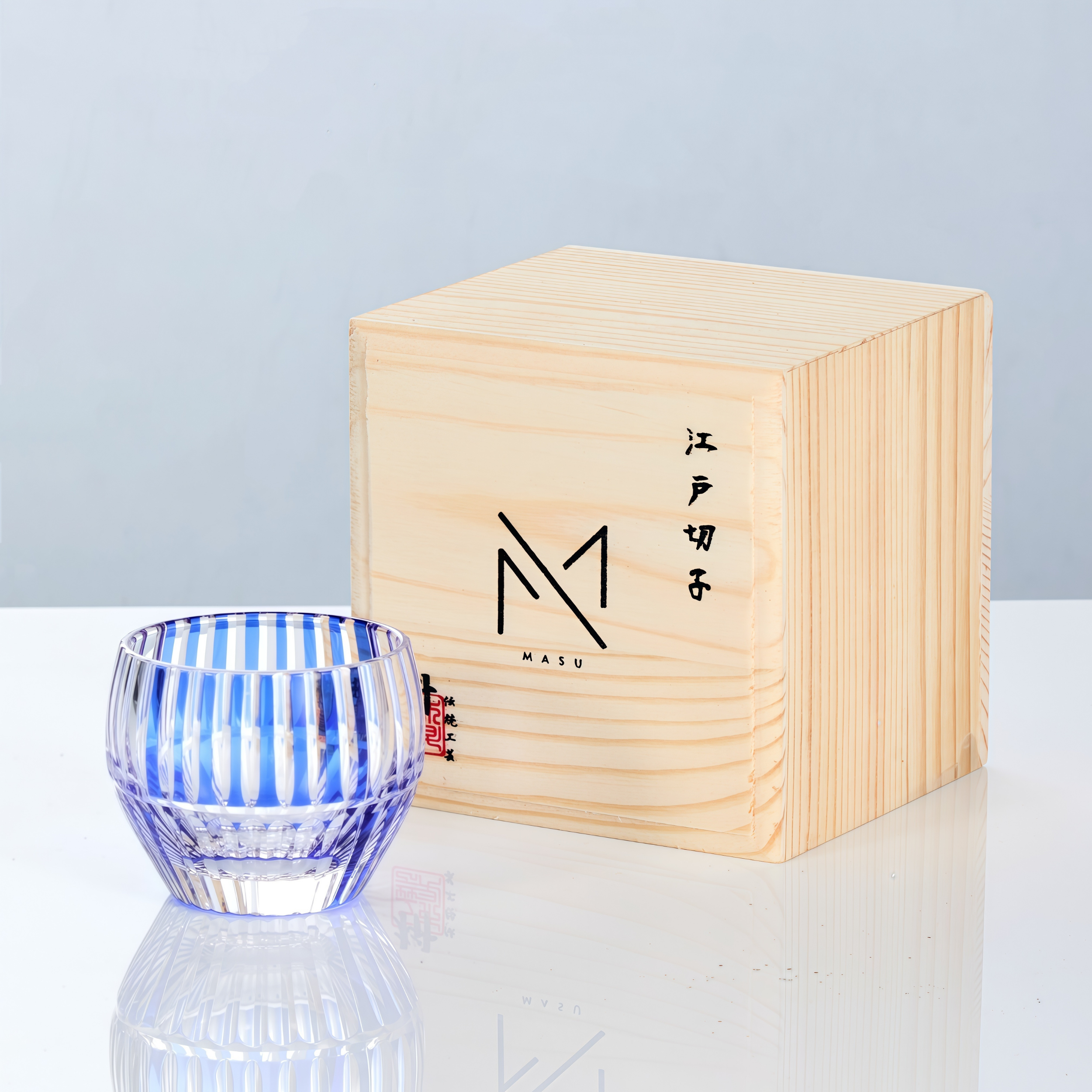 Sake Glass Ruri Ochoko | Edo Kiriko Blue Hand-Cut Collection 5 Styles