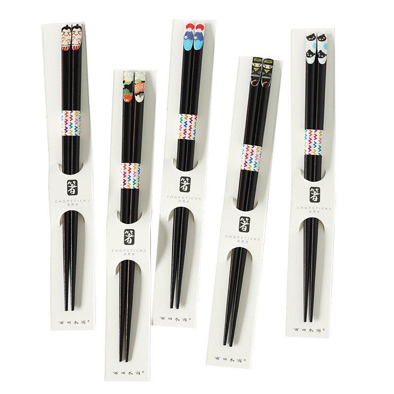 Japanese Wooden Chopsticks – Ninja Geisha Fuji Sumo Bear Rose