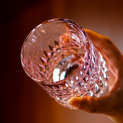 Whisky Glass Edo Kiriko Crystal Royale – Hand-Cut Japanese Tumbler with Wooden Box | Crystal, Sakura & Emerald