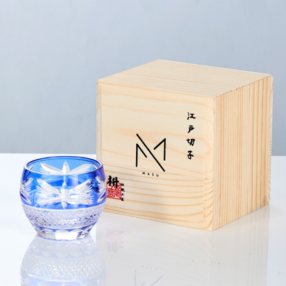 Sake Glass Ruri Ochoko | Edo Kiriko Blue Hand-Cut Collection 5 Styles