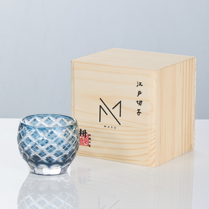 Sake Glass Ruri Ochoko | Edo Kiriko Blue Hand-Cut Collection 5 Styles