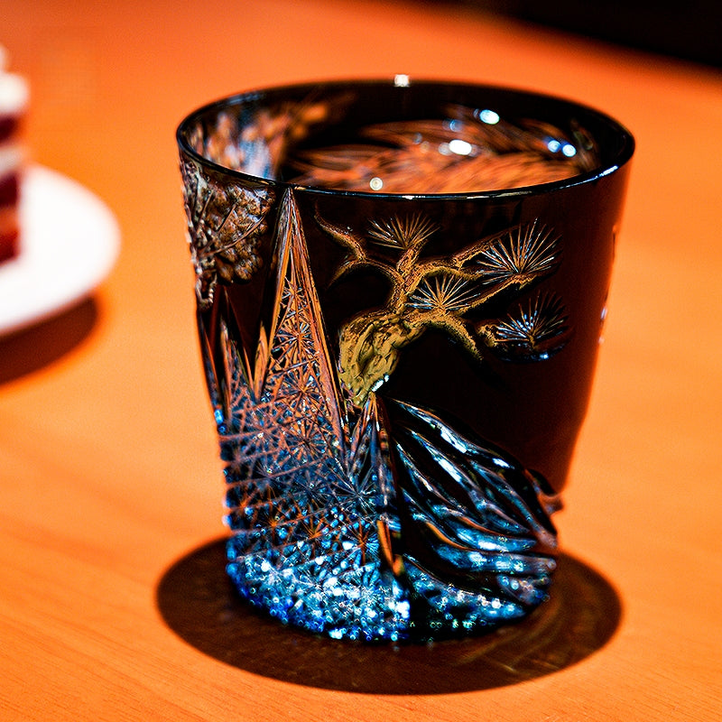 Whiskey Glass Tanma Horse – Edo Kiriko Deep Relief Engraved Crystal