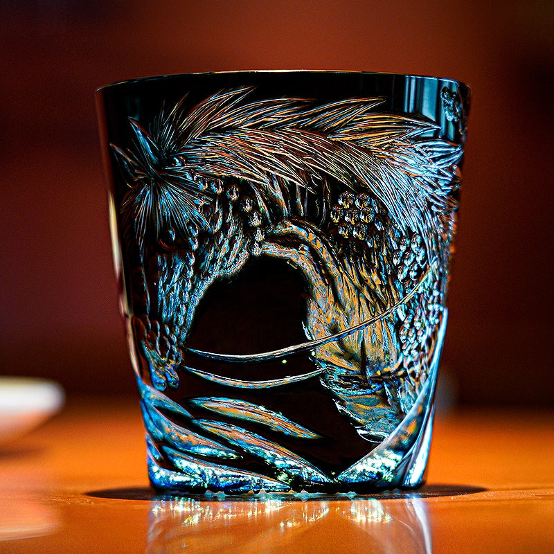 Whiskey Glass Tanma Horse – Edo Kiriko Deep Relief Engraved Crystal