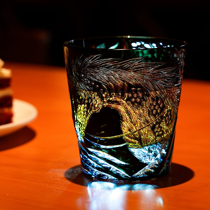 Whiskey Glass Tanma Horse – Edo Kiriko Deep Relief Engraved Crystal