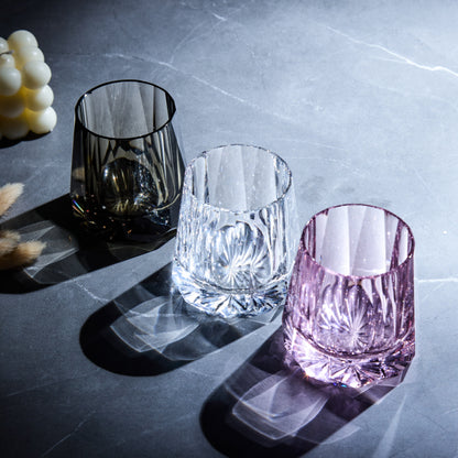 Artisan Whiskey Glass Edo Kiriko Kage-Hana Vertical Cut Crystal | Japanese Glassware