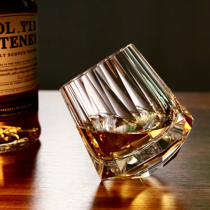 Crystal Whiskey Glass Edo Kiriko Hikari Tsuzumi Hand-Cut | Japanese Artisan Glassware