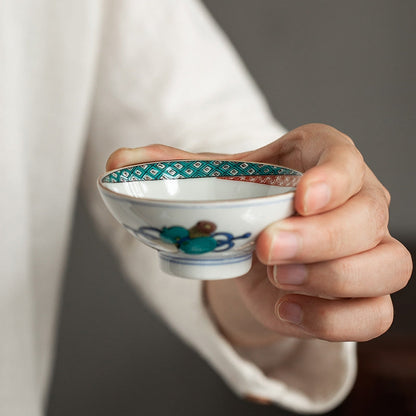 Japanese Tea Cup Set – Kutaniyaki Seven Lucky Gods 7 Cups