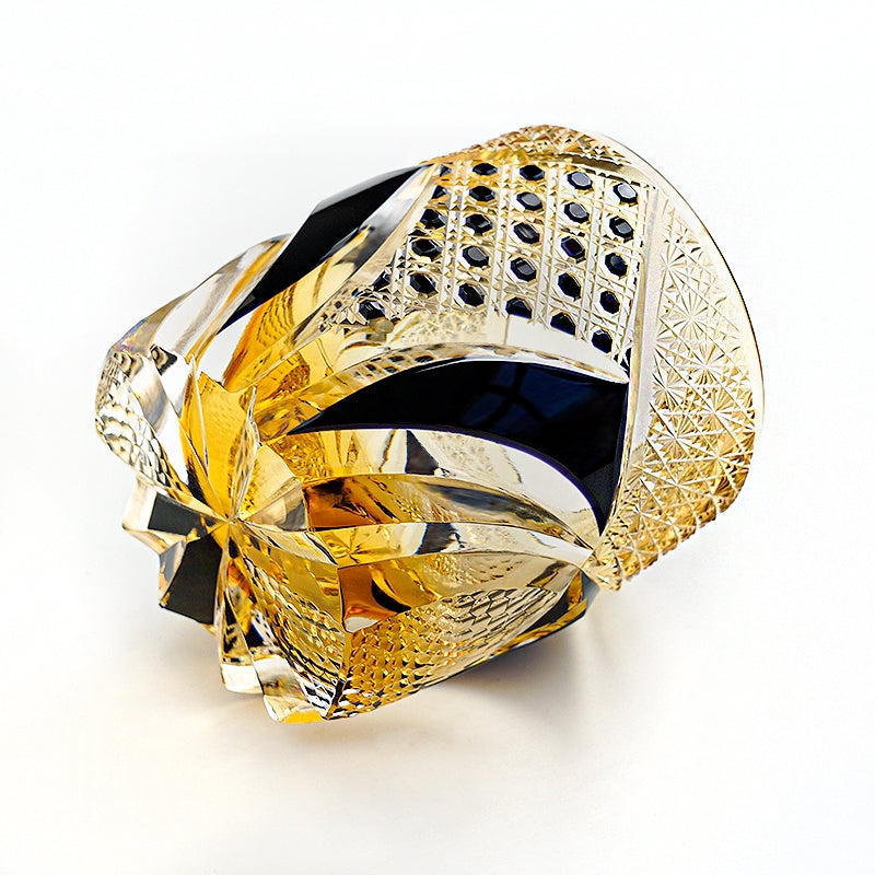 Whiskey Glass Edo Kiriko Imperial Dark Knight | Gold & Black Crystal