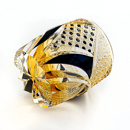 Whiskey Glass Edo Kiriko Imperial Dark Knight | Gold & Black Crystal