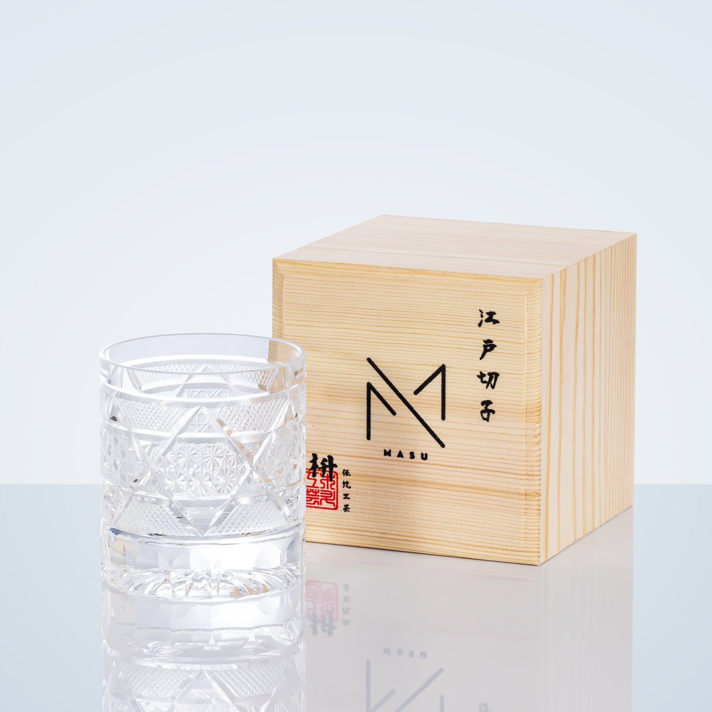 Whisky Tumbler Edo Kiriko Hexagonal Chrysanthemum Hand-Cut Crystal | Japanese Gift Glassware