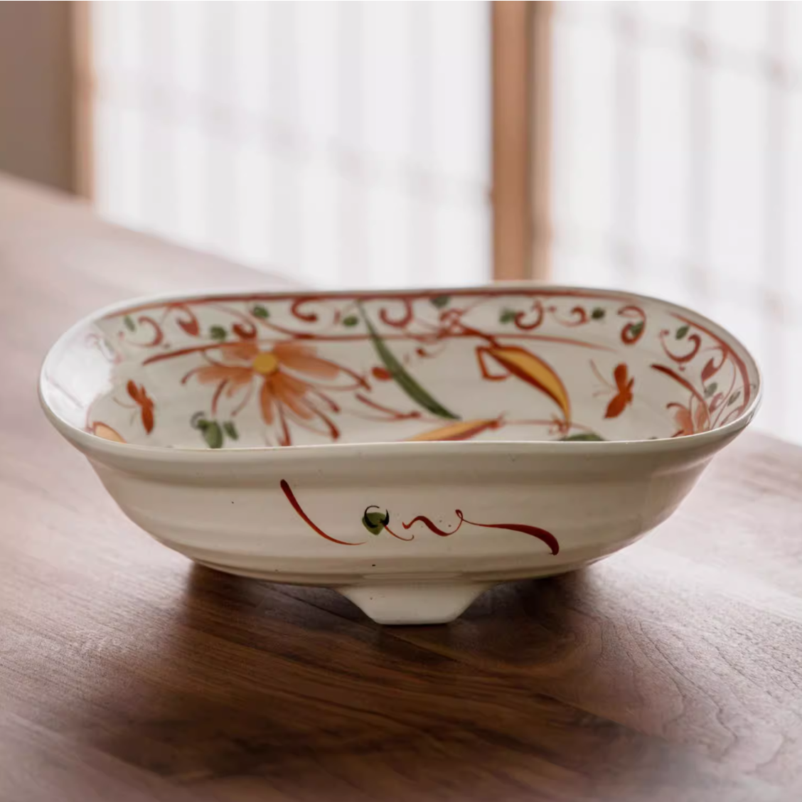 Japanese Ceramic Dish Set – Mino Ware Akae Red Butterfly