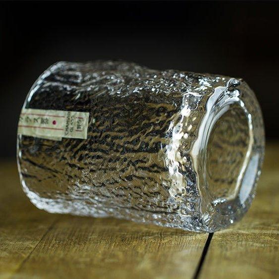 Whiskey Glass Edo Kiriko Chamvin Crumple Pattern Japanese Hand-Cut Crystal with Wooden Box