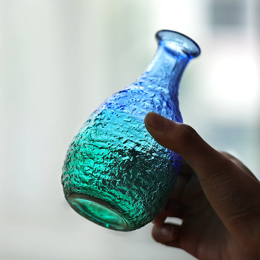 Sake Set | Handcrafted Glass Sake Set with Bottle & 2 Cups