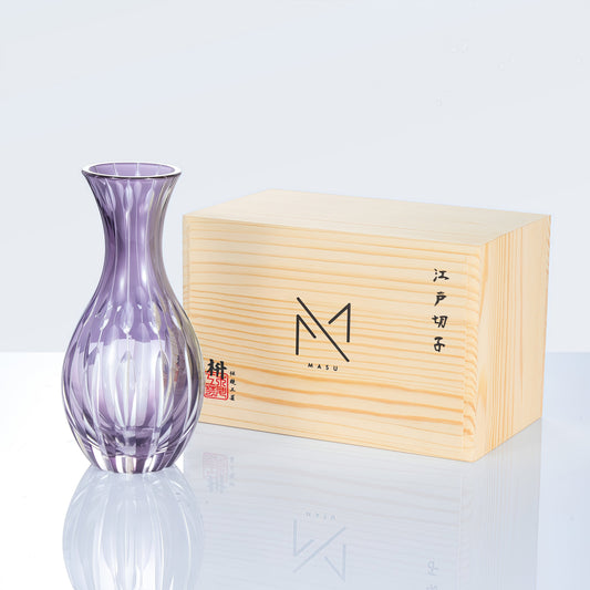 Sake Flagon Murasaki Purple | Edo Kiriko Hand-Cut Violet Crystal Japanese Carafe Collection