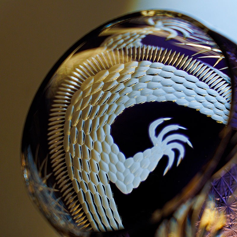 Japanese Cut Crystal Whiskey Glass Edo Kiriko Majestic Dragon – Dragon Motif Tumbler