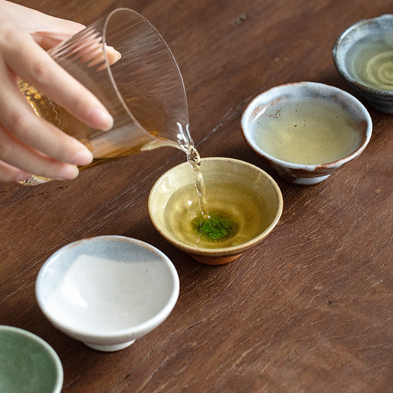 Tea Cup Set of 6 – Shino Ware Rokkyaku Handcrafted Ceramic