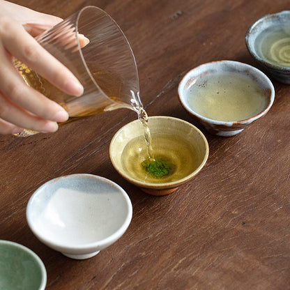 Tea Cup Set of 6 – Shino Ware Rokkyaku Handcrafted Ceramic