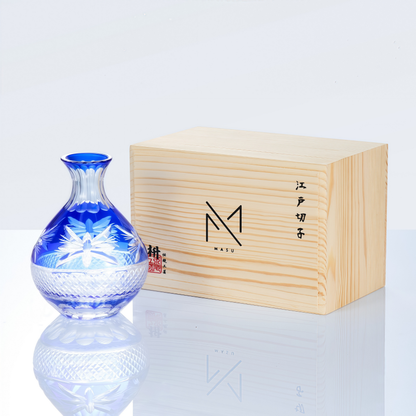 Sake Flagon Set Marutoku | Edo Kiriko Handcrafted Tokkuri Japanese Crystal Glass